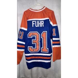 Grant Fuhr Signed Oilers Jersey HOF 2003 Inscribed Auto Beckett COA NHL